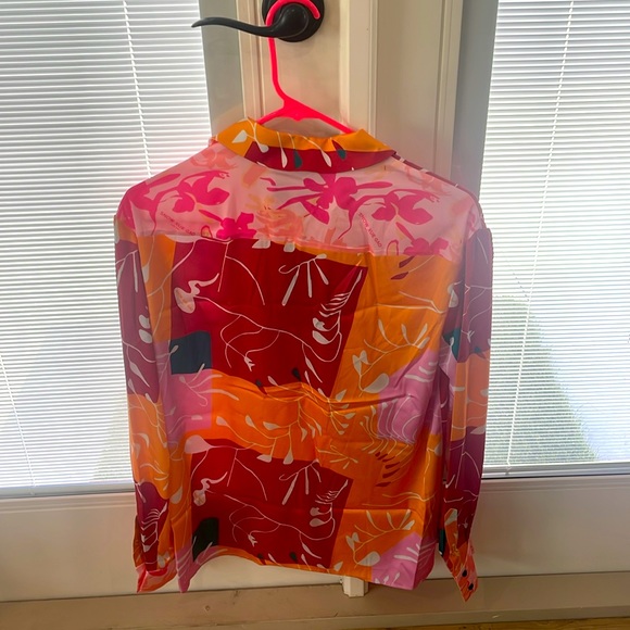 NEW | Show Xue Gao Silk Collage Button Down Shirt - Picture 2 of 8